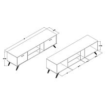 Kelson Dark Grey and Gold Finished Wood TV Stand