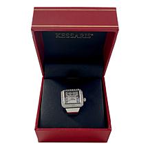 Kessaris Crystal-Accent Expansion Band Ring Watch