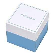 Kessaris Mother-of-Pearl Dial Ombre Stone Watch w/Faux Leather Strap