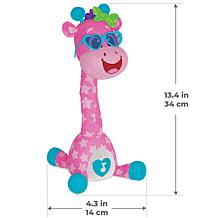 Kids Hits Dancing Giraffe Polly Pink and Blue Animal Plush