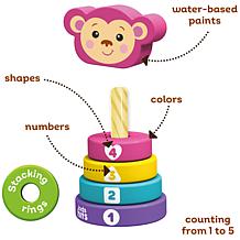 Kids Hits Stack and Play Monkey Wooden Stacking and Sorting Ring Toy