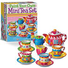 KIDZMAKER Paint Your Own Mini Tea Set - 13-Piece Porcelain Kit