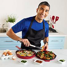 Kitchen HQ 2pc 10" Ceramic Nonstick Cast Iron Skillet w/10" Griddle