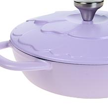 Kitchen HQ 2qt. Cast Iron Ceramic Nonstick Dutch Oven w/Floral Pattern
