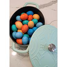 Kitchen HQ Spring Bunny Themed Cast Iron Ceramic Nonstick Casserole