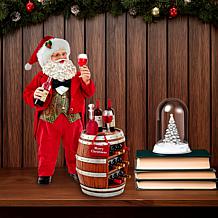 Kurt Adler 10.5" Fabriché Wine Tasting Santa, 2 Piece Set