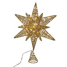 Kurt Adler 15-Inch Twinkling LED Gold Starburst Tree Topper