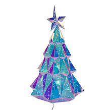 Kurt Adler 20"H Holographic Christmas Tree w/200 Cool White Fairy LEDs