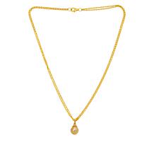 Kwan Collections Golden South Sea Pearl and Zircon Pendant with Chain