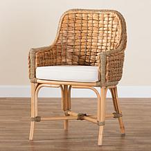 Kyle Natural Rattan Dining Chair with Removable Cushion