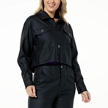 La Joie Faux Leather Shirt Jacket