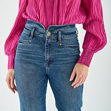 La Joie Notched Waist Straight-Leg Denim Jean