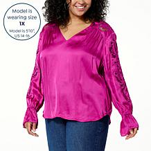 La Joie Schiffly Embroidered Blouse