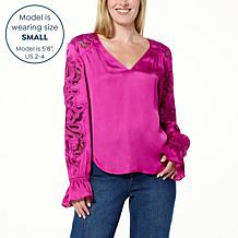 La Joie Schiffly Embroidered Blouse