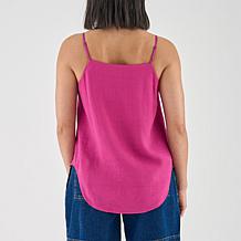 La Joie Woven Crinkled Georgette Pintucked Cami
