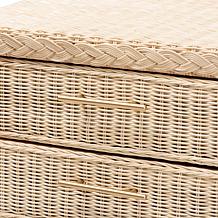 Lanica Japandi Nightstand with Rattan Accents