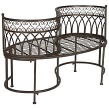 Lara Filigree-Heart Embellished Kissing Bench