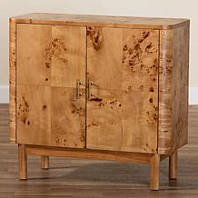 Latika Modern Burl Wood Storage Cabinet 31.5" W x 13.8" D x 29.9" H