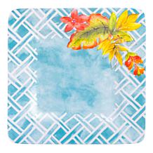 Laurie Gates Tropicalla 12-Piece Square Melamine Dinnerware Set