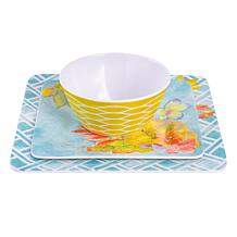 Laurie Gates Tropicalla 12-Piece Square Melamine Dinnerware Set