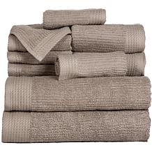 Lavish Home 100% Cotton Ribbed 10-piece Towel Set