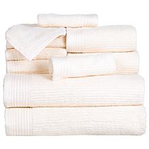 Lavish Home 100% Cotton Ribbed 10-piece Towel Set