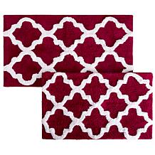 Lavish Home 100% Cotton Trellis 2pc Bathroom Mat Set