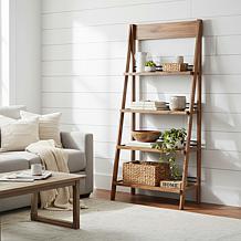 Lavish Home 4-Tier Ladder Freestanding Bookshelf with X-Back Frame