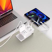 LAX Gadgets 2-Outlet and 4-USB Travel Surge Protector