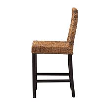 Laymi Boho Counter Stool with Woven Seagrass, 17.7"W x 38.6"H