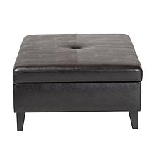 Leather Storage Cocktail Ottoman