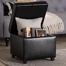 Leather Storage Cube Ottoman