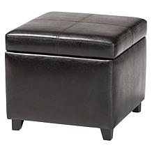 Leather Storage Cube Ottoman