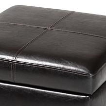 Leather Storage Cube Ottoman