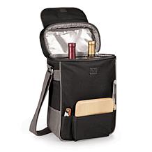 Legacy by Picnic Time Duet Wine & Cheese Tote - Black w/ Gray Accents