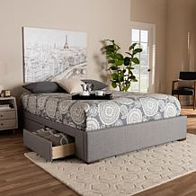 Leni Fabric Upholstered 4-Drawer King Size Platform Storage Bed Frame