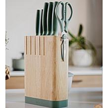 Leo Forest 6pc Stainless Steel Knife Block Set with Sharpener