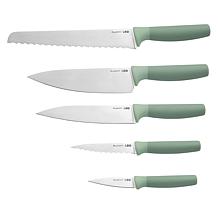 Leo Forest 6pc Stainless Steel Knife Block Set with Sharpener