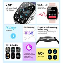 Letsfit E46 Rose Bezel Smart Watch with Extra Band