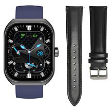 LetsFit E46 Smart Watch with Band and Charger Set of 2 - Black