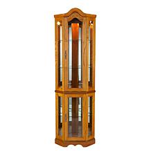 Lighted Corner Curio Cabinet - Golden Oak