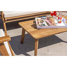 Linon Jiles Outdoor 4-piece Chat Set with Seat Cushions