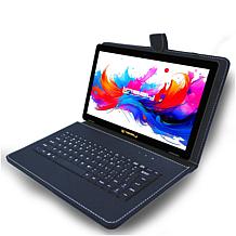 LINSAY 10.1"Octa Core 256GB Tablet with Black Keyboard and App Packt
