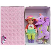 Little Darlings: Hop On Baby & Plush Dino, 15" Baby Doll & Dinosaur