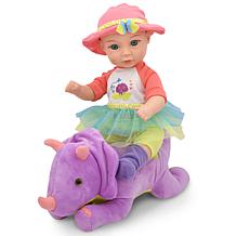 Little Darlings: Hop On Baby & Plush Dino, 15" Baby Doll & Dinosaur