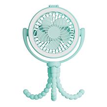 Living Glow 3-in-1 Rechargeable Fan with Light & Phone Charger