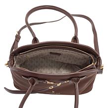 London Fog Rosie Toggle Faux Suede Satchel with Removable Strap