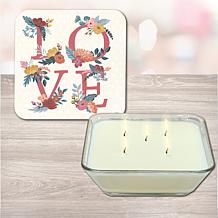 Love Letters VII 6.5x6.5 Artboard Lid & 20oz Candle Set