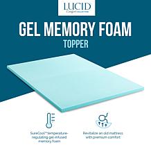 LUCID Comfort Collection 4" Gel Memory Foam Mattress Topper - Twin