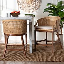 Lumajang Counter Stool with Natural Rattan Frame